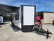 8.5' X 22' Concession Trailer With 8' Porch White With Blackout Trim BBQ Food Event Catering - SLE Equipment - 3