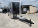 8.5' X 18' Black Concession Trailer With 8ft BBQ Porch Food Event Catering - SLE Equipment - 3