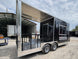 8.5' X 18' Black Concession Trailer With 8ft BBQ Porch Food Event Catering - SLE Equipment - 5