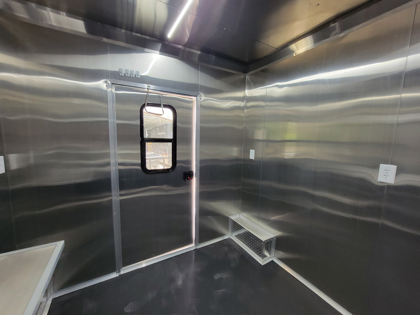 8.5' X 18' Black Concession Trailer With 8ft BBQ Porch Food Event Catering - SLE Equipment - 15