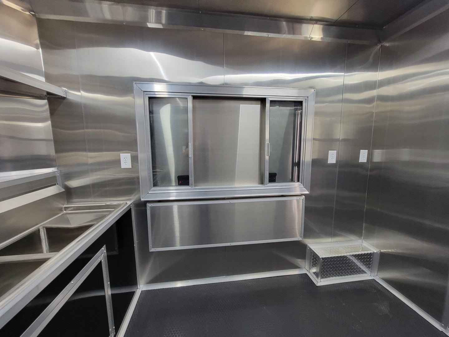 8.5' X 18' Black Concession Trailer With 8ft BBQ Porch Food Event Catering - SLE Equipment - 20