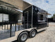 8.5' X 18' Black Concession Trailer With 8ft BBQ Porch Food Event Catering - SLE Equipment - 23