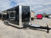 8.5' X 18' Black Concession Trailer With 8ft BBQ Porch Food Event Catering - SLE Equipment - 1