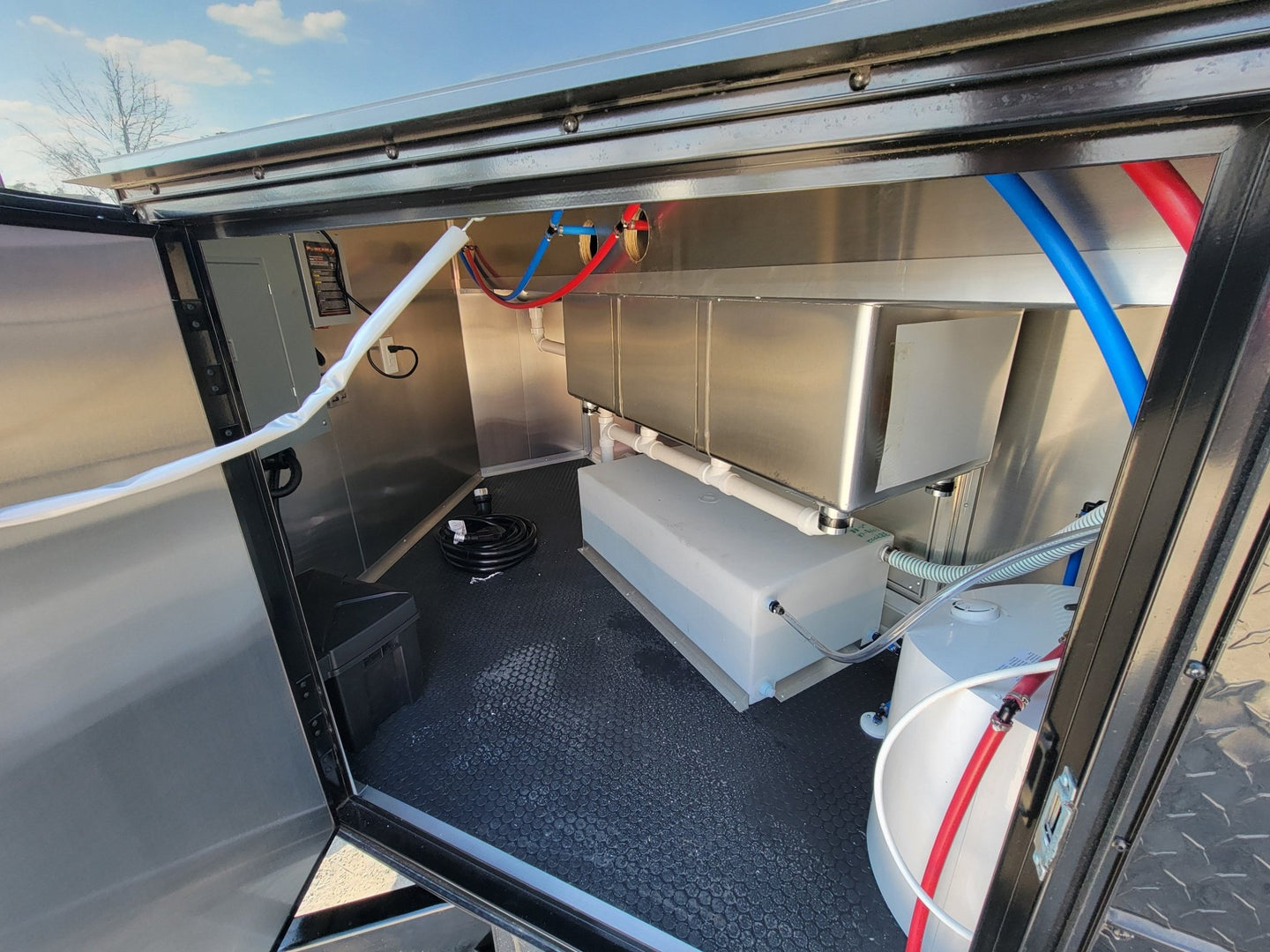 8.5' X 22' Concession Trailer Black With Blackout BBQ Event Catering 8' porch - SLE Equipment - 10
