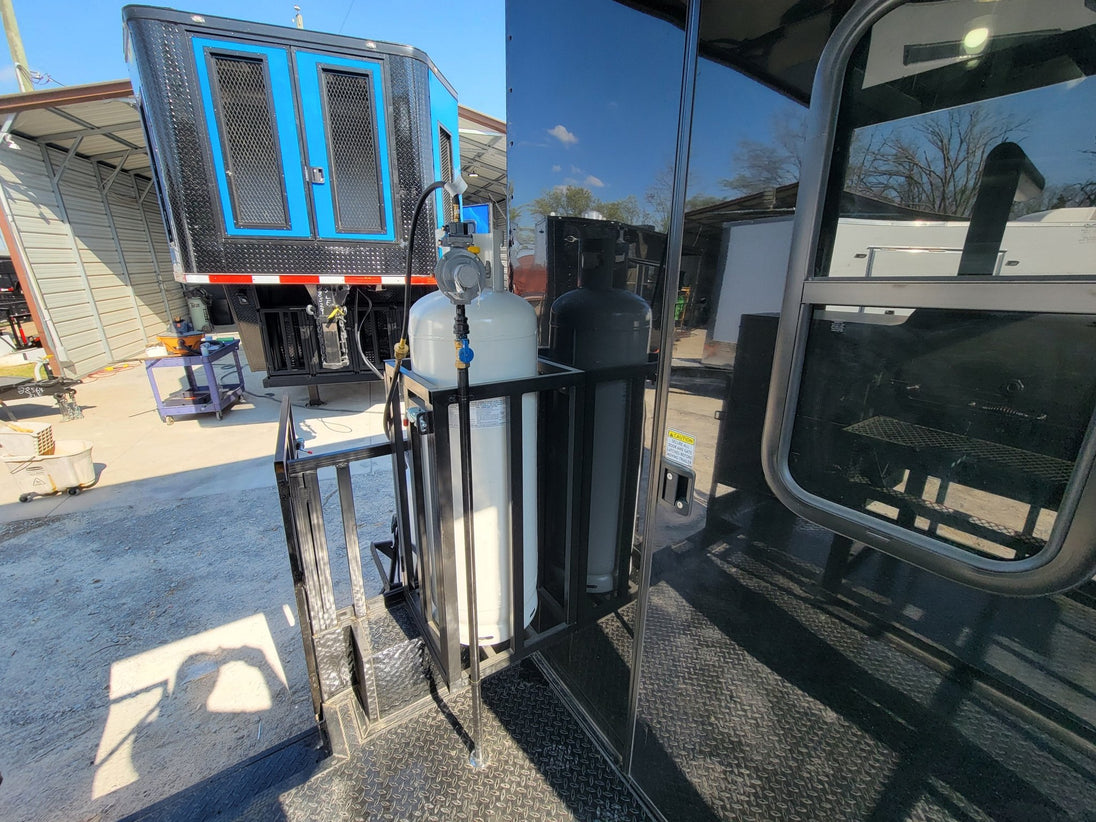 8.5' X 22' Concession Trailer Black With Blackout BBQ Event Catering 8' porch - SLE Equipment - 12