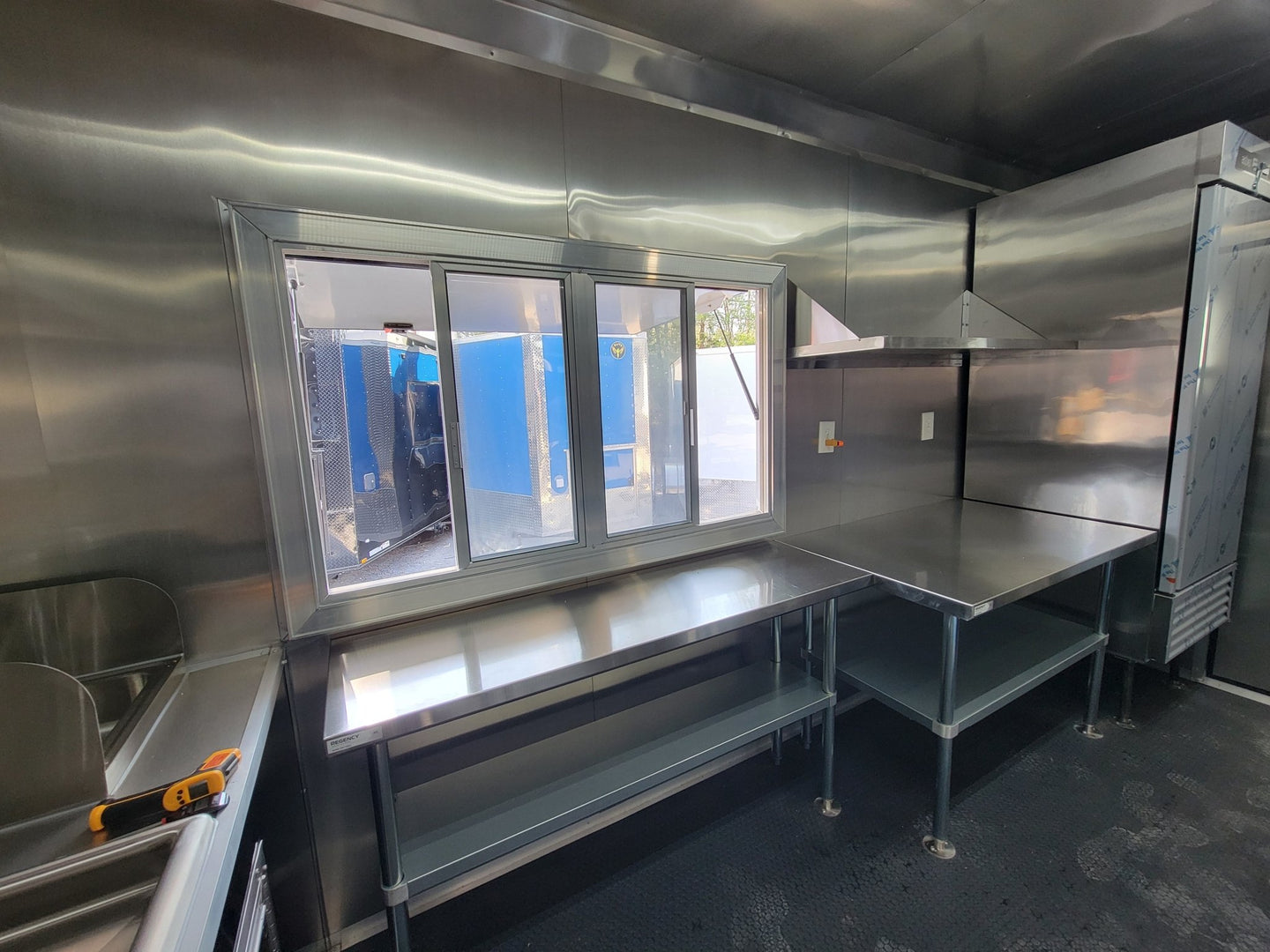8.5' X 22' Concession Trailer Black With Blackout BBQ Event Catering 8' porch - SLE Equipment - 17