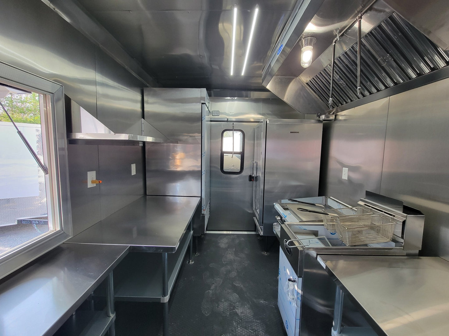 8.5' X 22' Concession Trailer Black With Blackout BBQ Event Catering 8' porch - SLE Equipment - 18