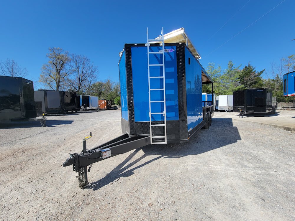8.5' X 24' Hybrid Cobalt Blue With Blackout Trim and 16' Covered Porch - SLE Equipment - 1