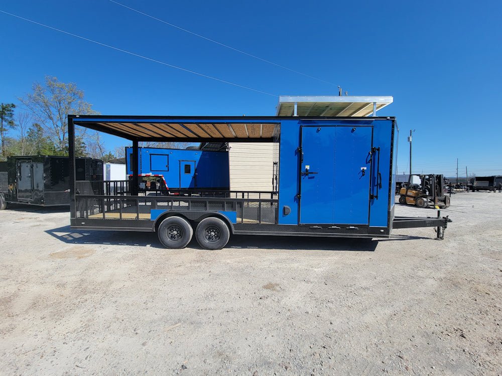8.5' X 24' Hybrid Cobalt Blue With Blackout Trim and 16' Covered Porch - SLE Equipment - 4