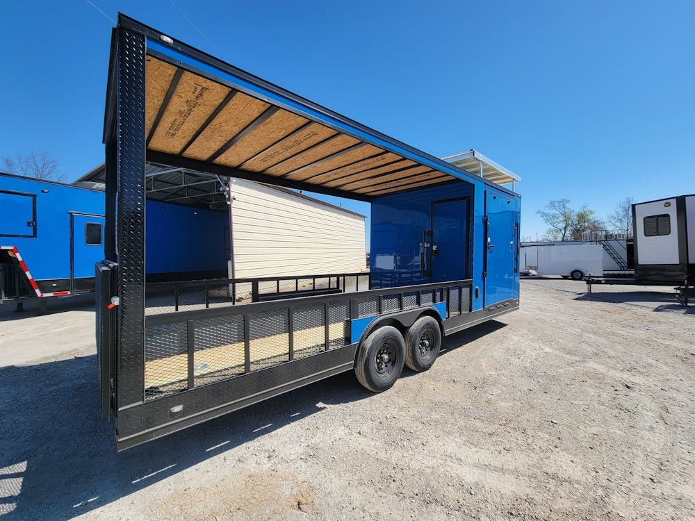 8.5' X 24' Hybrid Cobalt Blue With Blackout Trim and 16' Covered Porch - SLE Equipment - 5