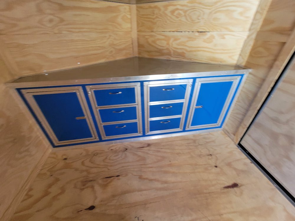 8.5' X 24' Hybrid Cobalt Blue With Blackout Trim and 16' Covered Porch - SLE Equipment - 12