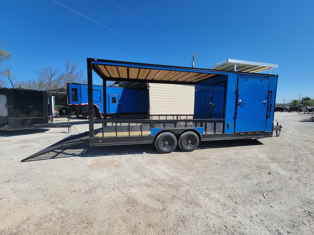 8.5' X 24' Hybrid Cobalt Blue With Blackout Trim and 16' Covered Porch - SLE Equipment - 16
