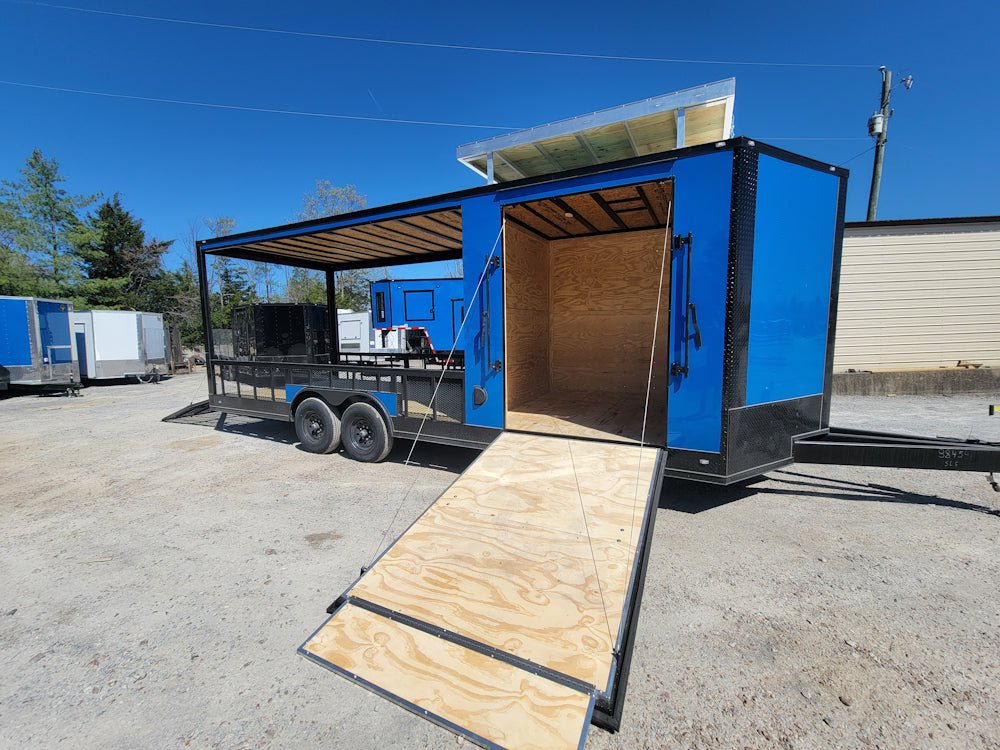 8.5' X 24' Hybrid Cobalt Blue With Blackout Trim and 16' Covered Porch - SLE Equipment - 17