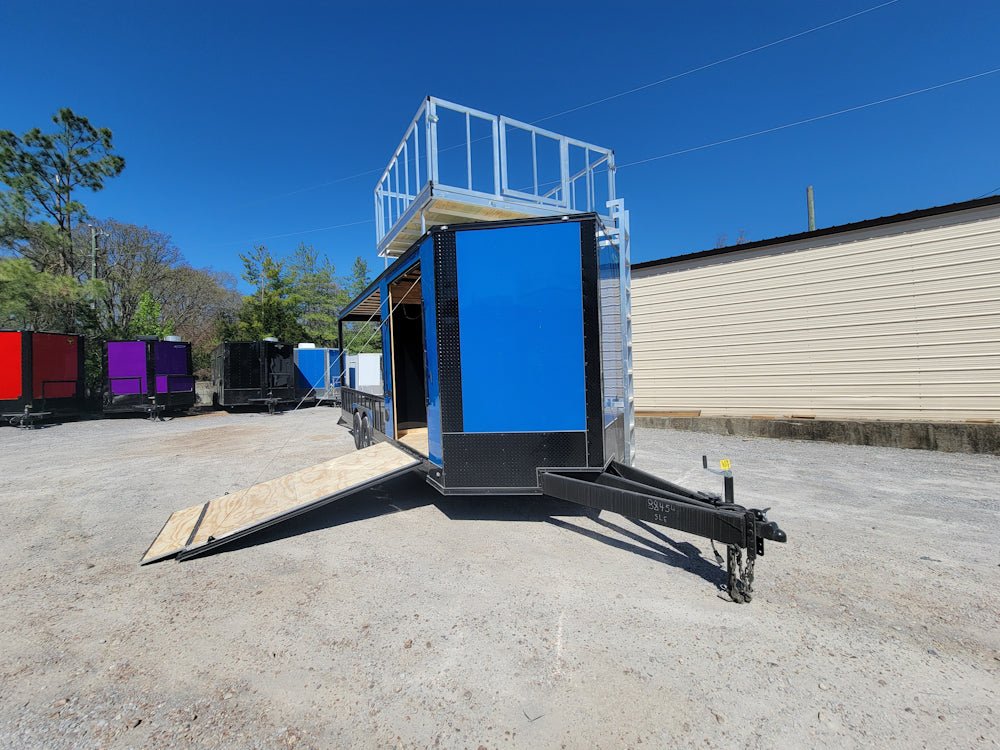 8.5' X 24' Hybrid Cobalt Blue With Blackout Trim and 16' Covered Porch - SLE Equipment - 23