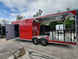 8.5' X 24' Concession Trailer Victory Red BBQ Event Catering With 12' Railed Porch - SLE Equipment - 8