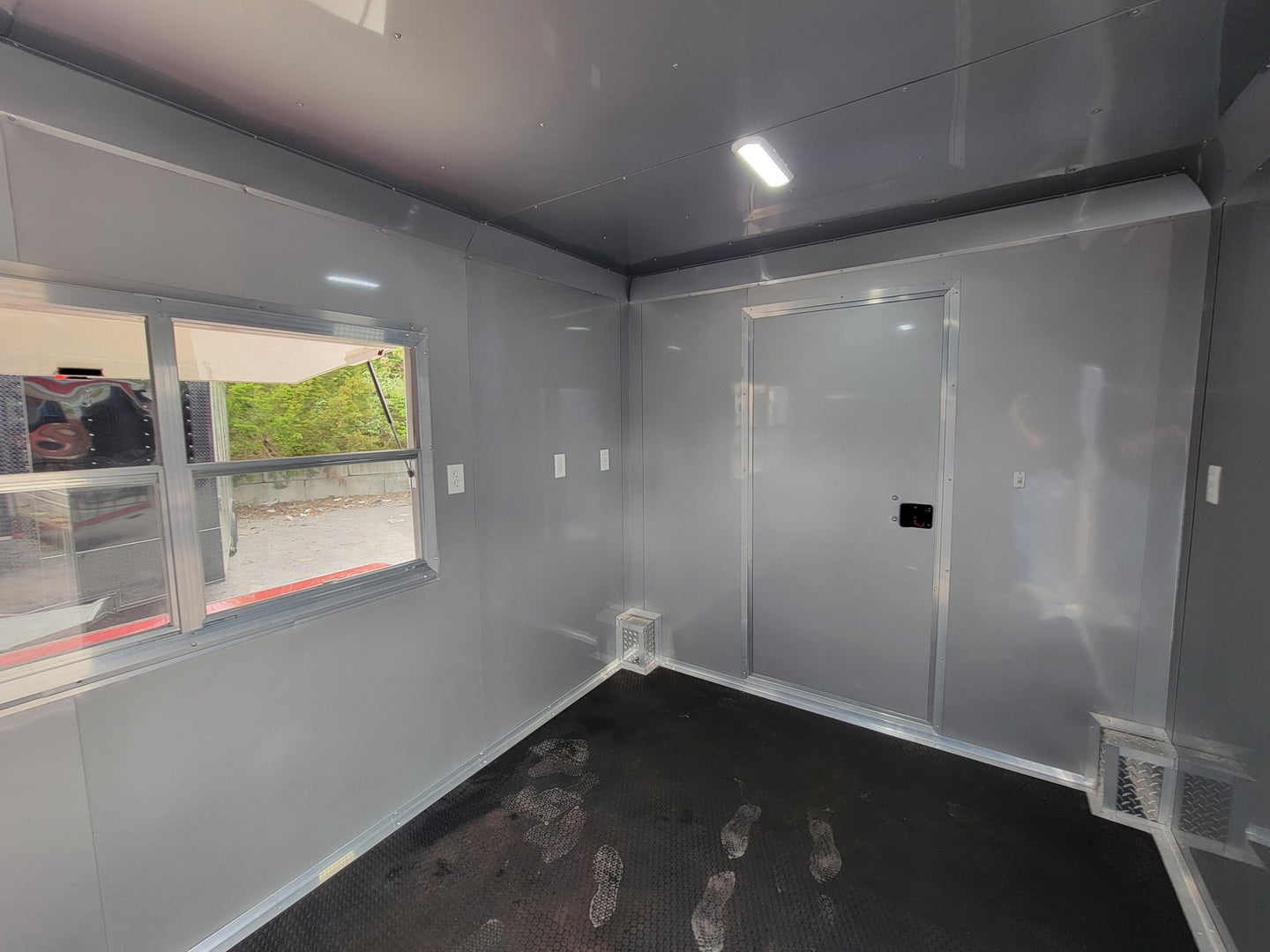 8.5' X 24' Concession Trailer Victory Red BBQ Event Catering With 12' Railed Porch - SLE Equipment - 13