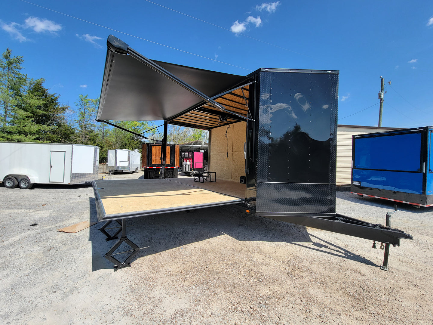 8.5' X 18' Black With Blackout Deck Over Stage Trailer - SLE Equipment - 1