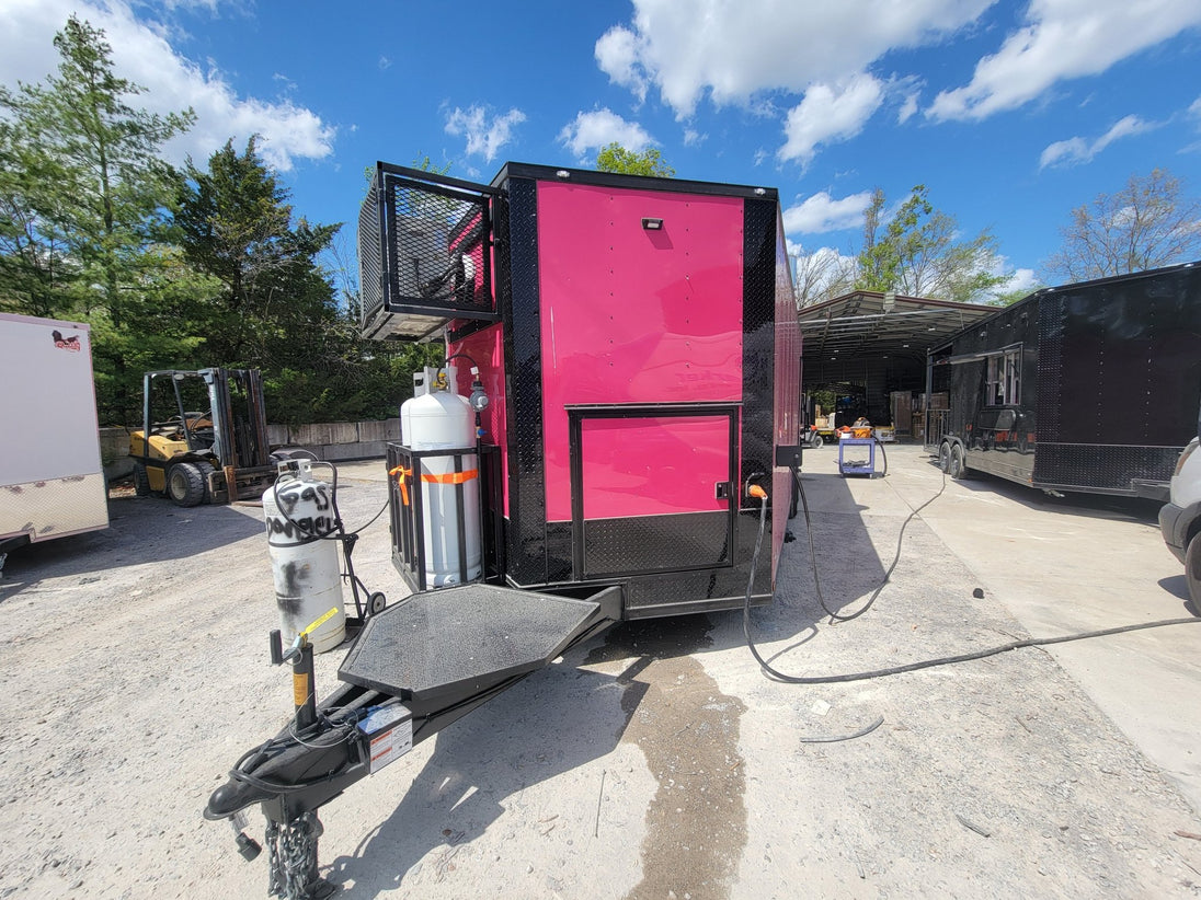 8.5' X 24' Pink With Blackout Concession Trailer Food Event Catering - SLE Equipment - 3