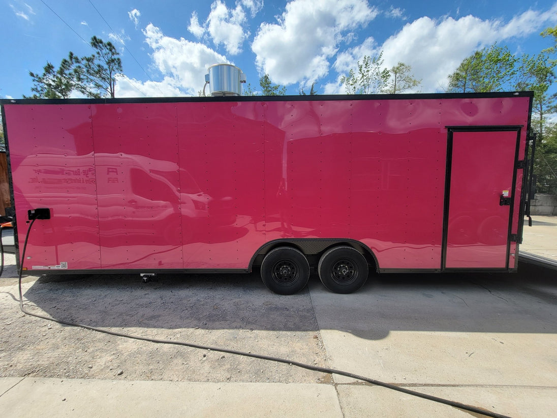 8.5' X 24' Pink With Blackout Concession Trailer Food Event Catering - SLE Equipment - 9