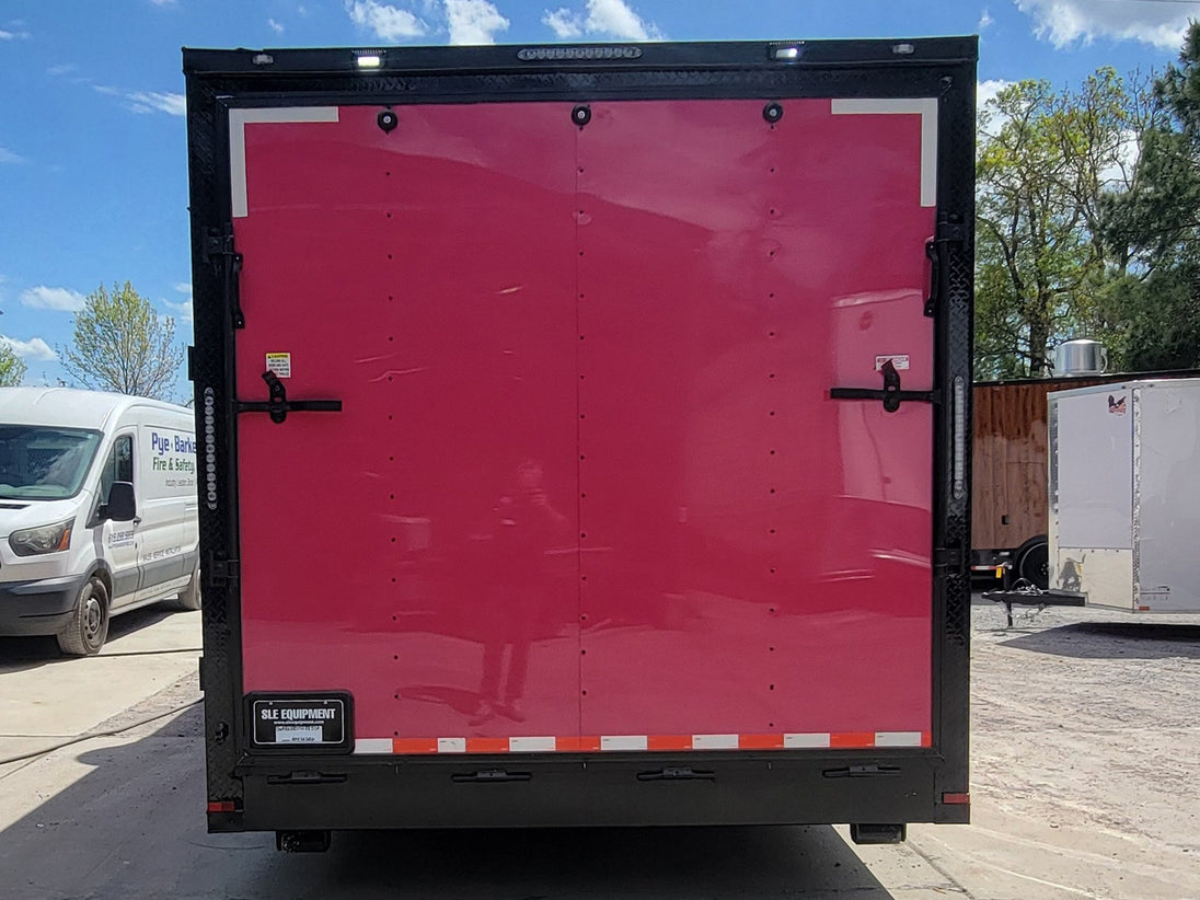 8.5' X 24' Pink With Blackout Concession Trailer Food Event Catering - SLE Equipment - 19