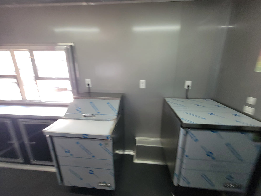 8.5' X 22' Concession Trailer Black With Blackout Trim 8ft BBQ Porch - SLE Equipment - 4