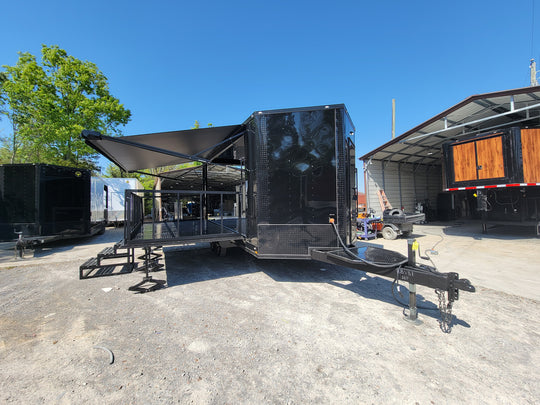 8.5' X 18' Custom Enclosed Stage and Event Deck over Blackout With Black Trim - SLE Equipment - 2