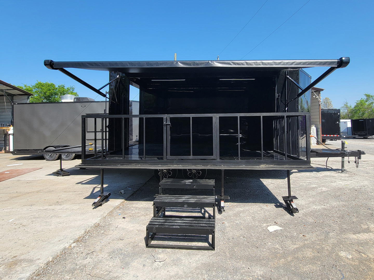 8.5' X 18' Custom Enclosed Stage and Event Deck over Blackout With Black Trim - SLE Equipment - 4