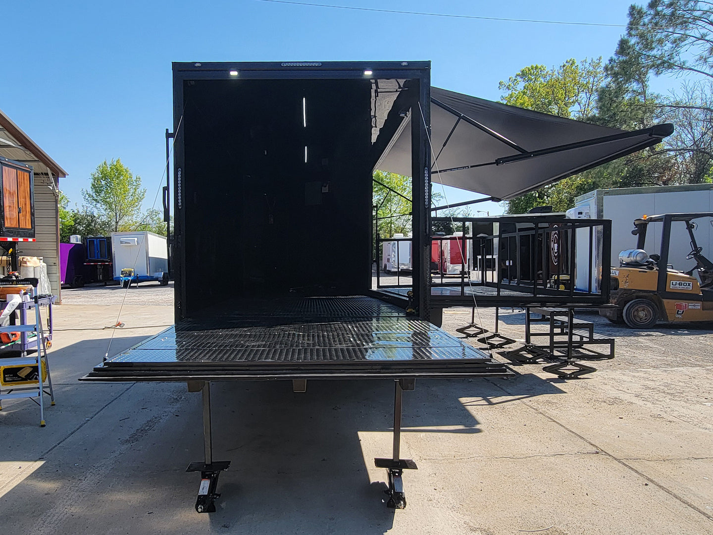 8.5' X 18' Custom Enclosed Stage and Event Deck over Blackout With Black Trim - SLE Equipment - 7