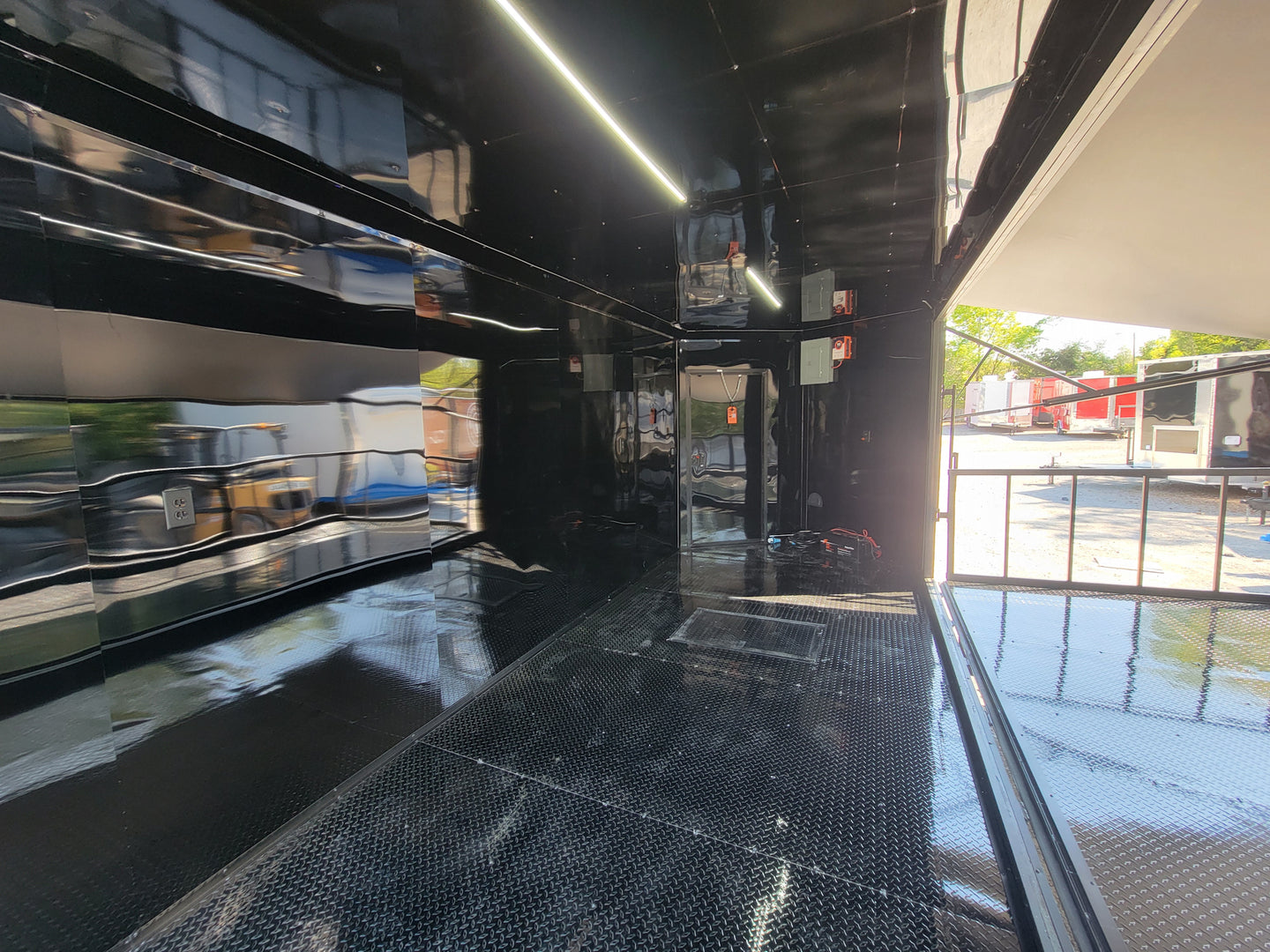 8.5' X 18' Custom Enclosed Stage and Event Deck over Blackout With Black Trim - SLE Equipment - 11