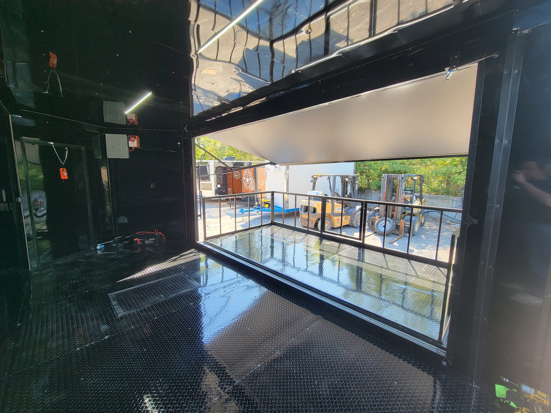 8.5' X 18' Custom Enclosed Stage and Event Deck over Blackout With Black Trim - SLE Equipment - 12