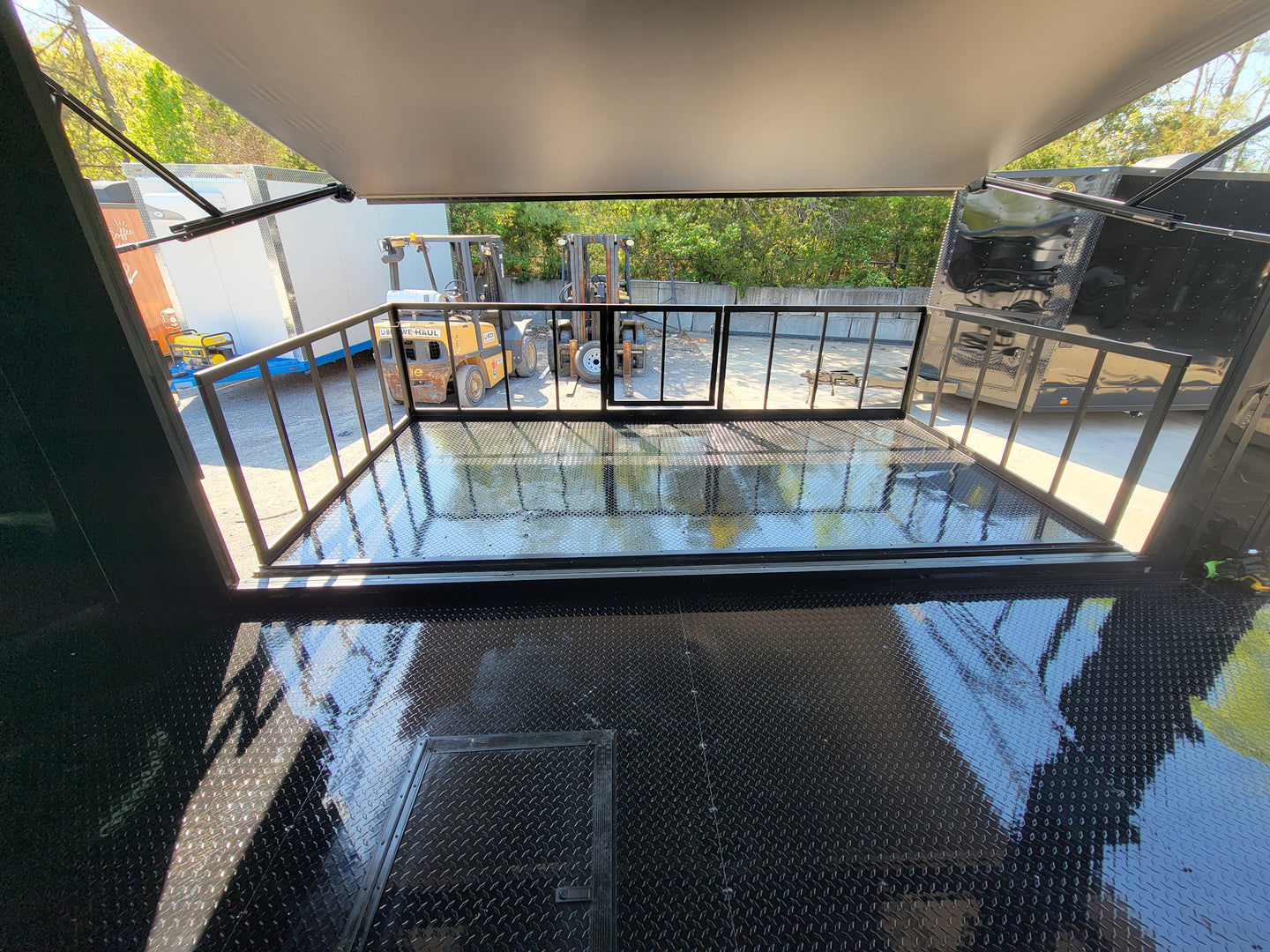 8.5' X 18' Custom Enclosed Stage and Event Deck over Blackout With Black Trim - SLE Equipment - 13