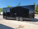 8.5' X 24' Custom Enclosed Stage Trailer Black With Black Out Trim and Awning - SLE Equipment - 8