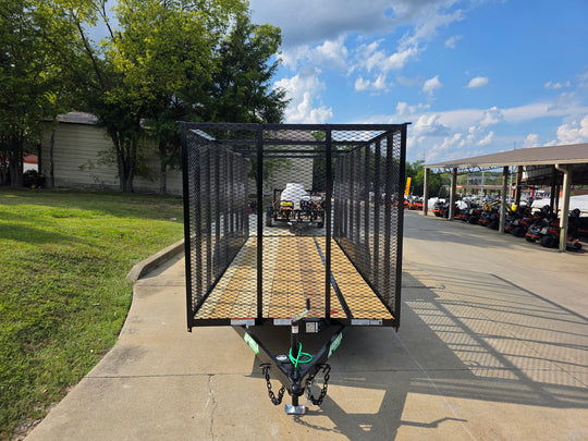 6.4x18 Debris Junk Trash Removal Leaf Trailer 6ft Mesh Sides (2) 3500lb Axles Tube Railing - SLE Equipment - 2