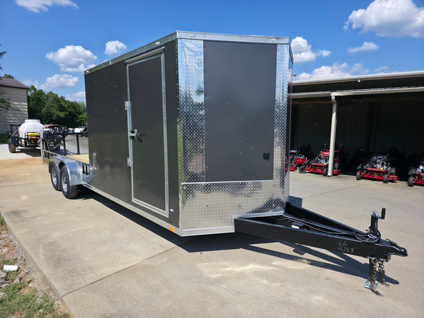 7' X 24' Custom Hybrid Enclosed Trailer Charcoal Grey (2) 5,200lb Axles - SLE Equipment - 1