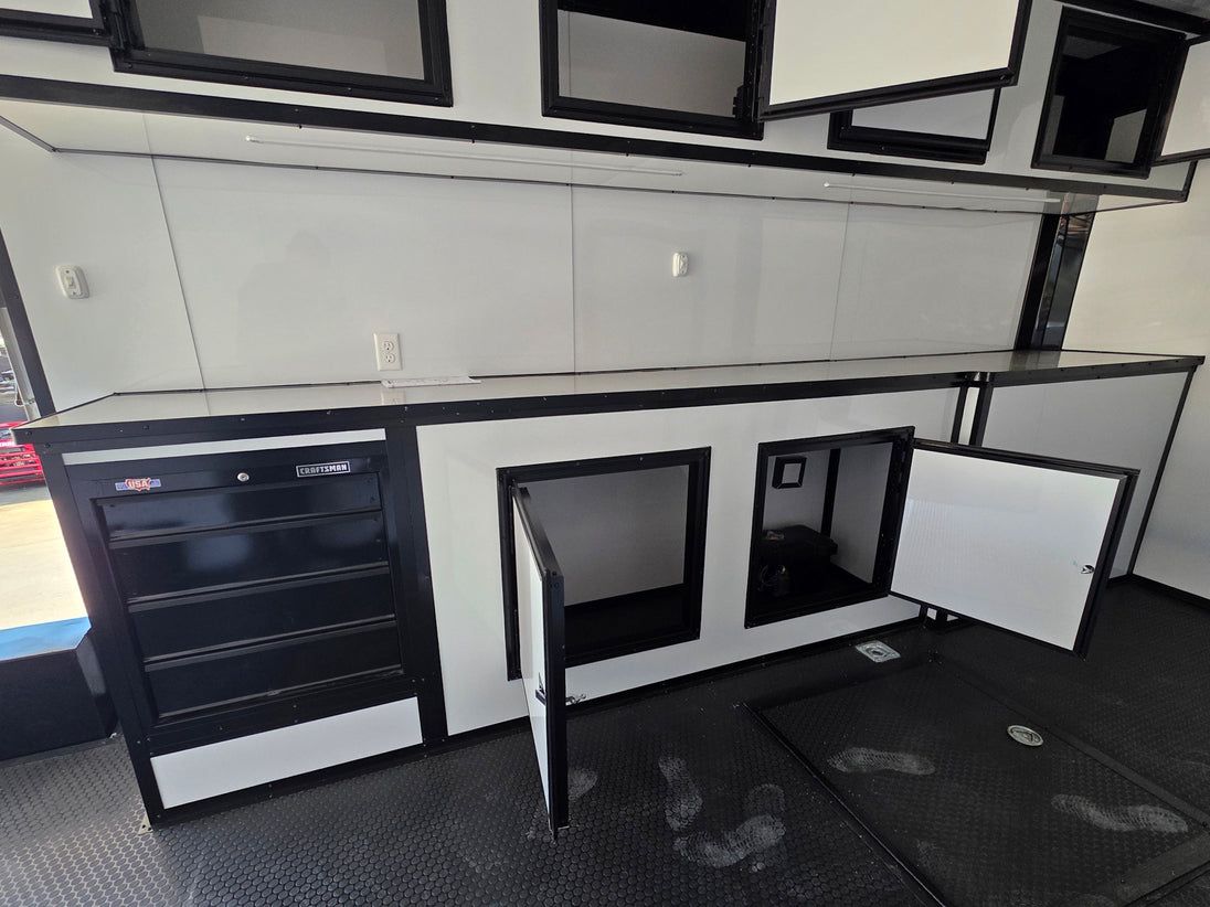 8.5x28 Grey Enclosed Trailer For Race, Show Car Fully Loaded (2) 7,000LB Axle 14K GVWR - SLE Equipment - 27