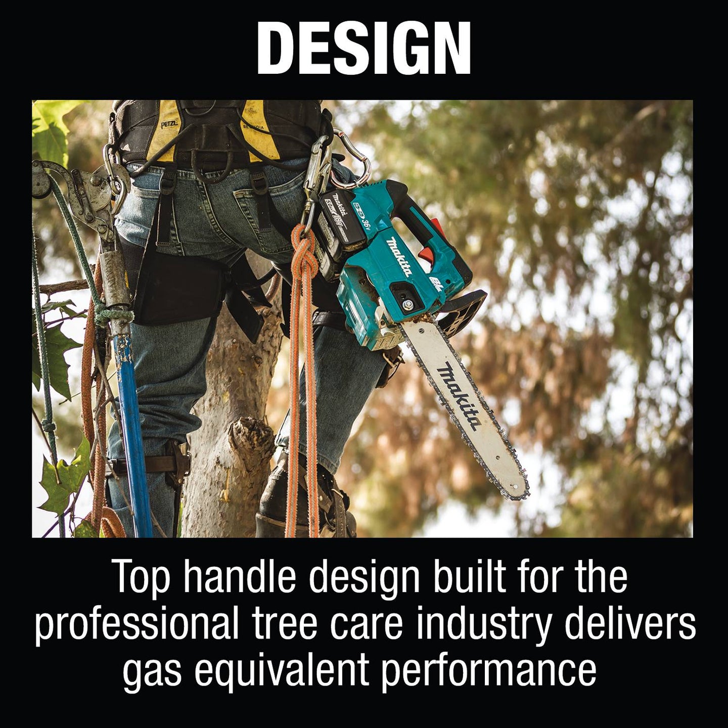 Makita XCU08PT 18V X2 (36V) LXT Brushless Top Handle 14" Chainsaw Kit - Includes 2 Batteries and Dual - Port Rapid Charger - SLE Equipment - 14