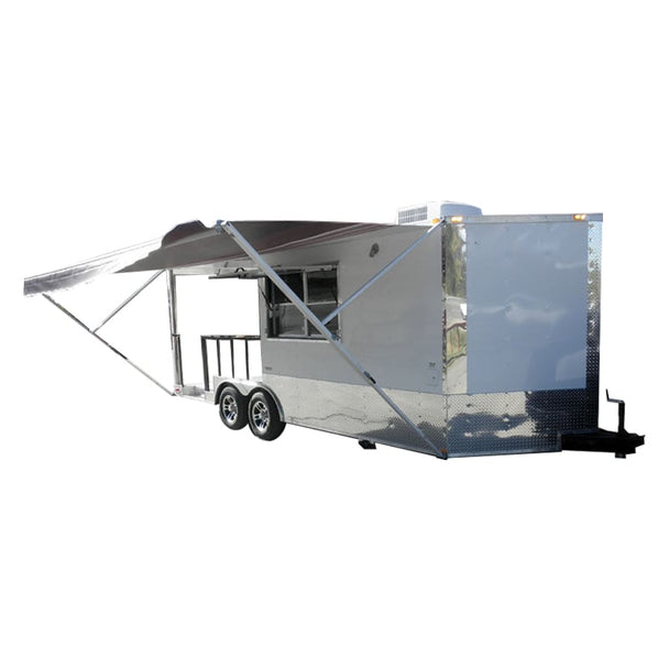 Concession Trailer 8.5'x20' White - BBQ Smoker Event Vending