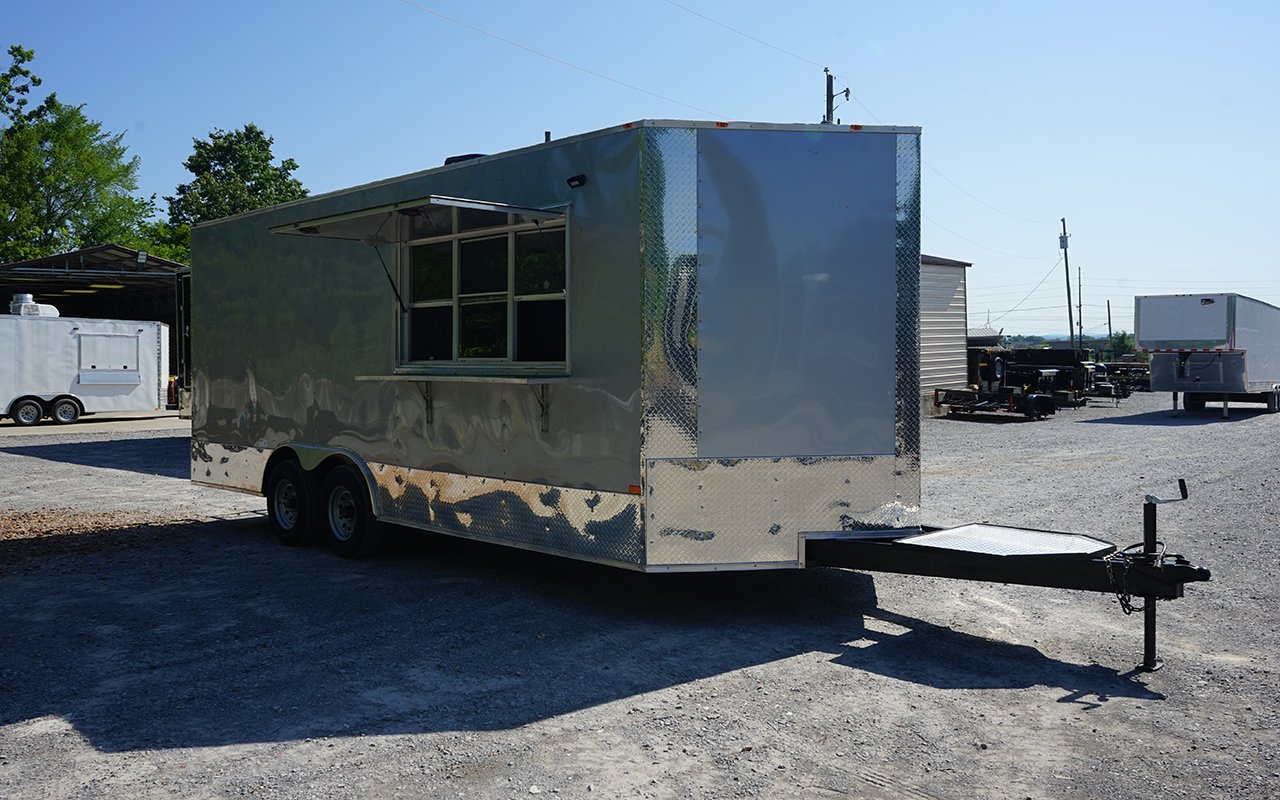 8.5' x 20' Concession Food Trailer White Event Catering Elite