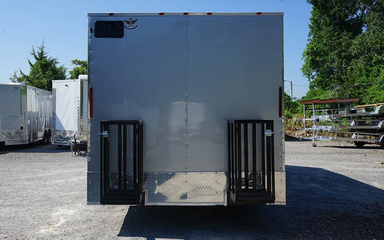 8.5' x 20' Concession Food Trailer Silver Event Catering Elite - SLE Equipment - 2