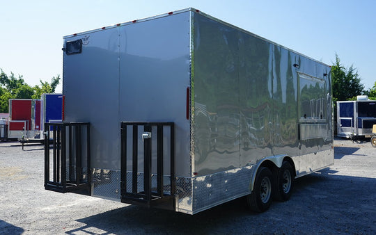 8.5' x 20' Concession Food Trailer White Event Catering Elite