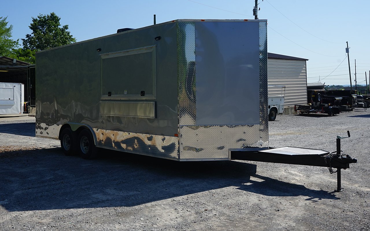 8.5' x 20' Concession Food Trailer White Event Catering Elite