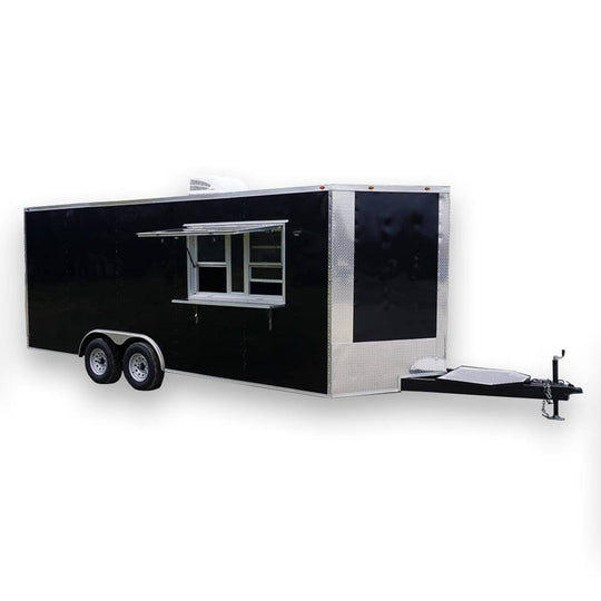 8.5' x 20' Concession Food Trailer Black Event Catering Elite - SLE Equipment - 1