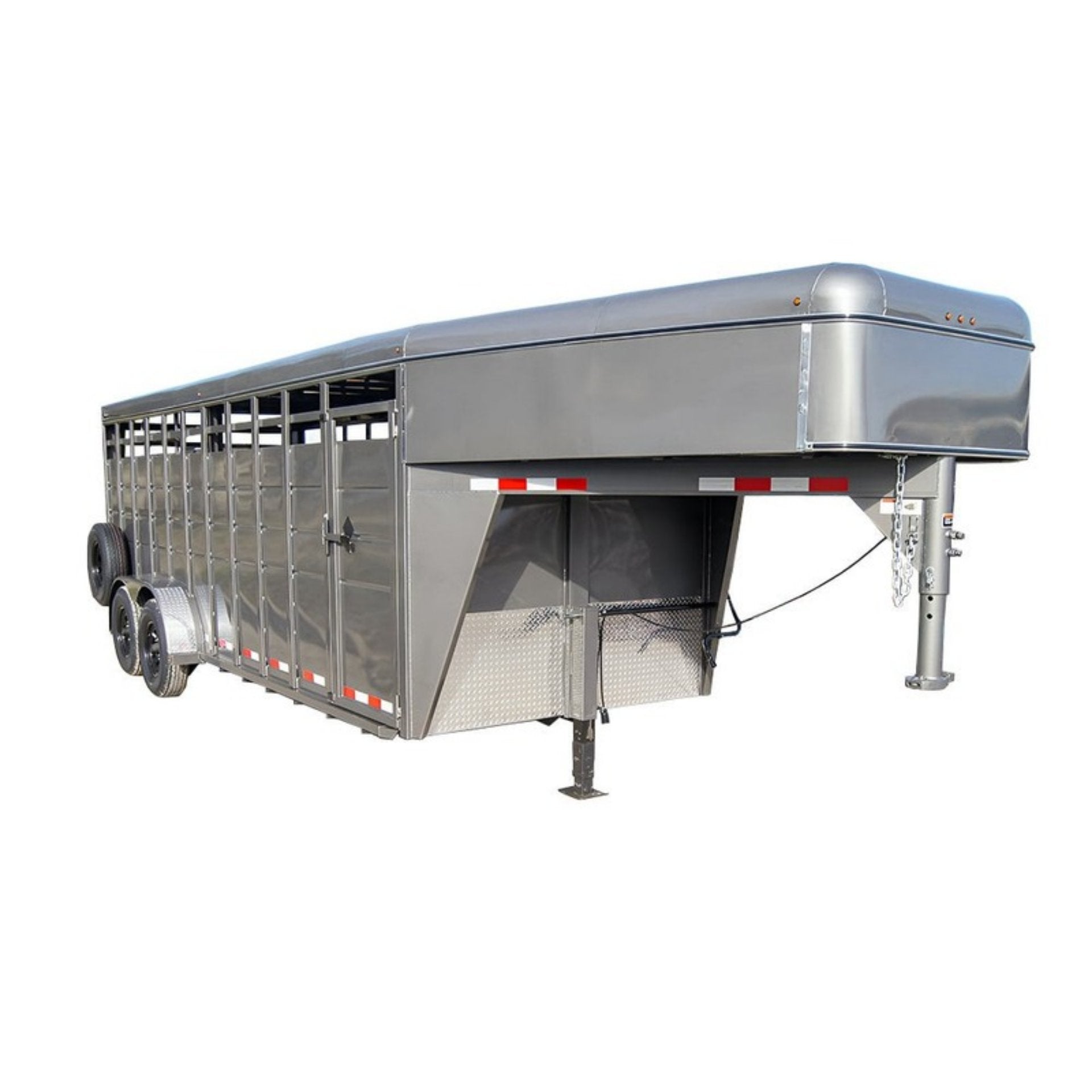 20ft Charcoal Gooseneck Livestock Cattle Trailer (2) 7K Axles 14K GVWR - SLE Equipment - 1