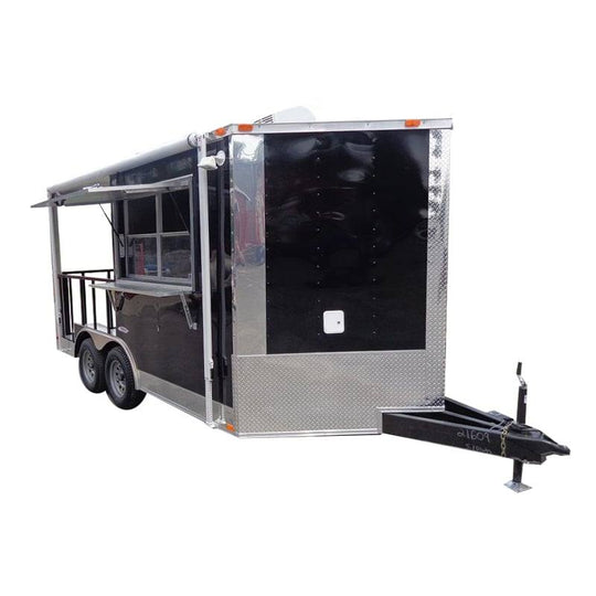 BBQ Concession Trailer 8'x14' Black - Food Smoker Vending - SLE Equipment - 1