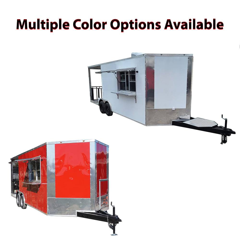 8.5 x 22 White Concessions Food Trailer