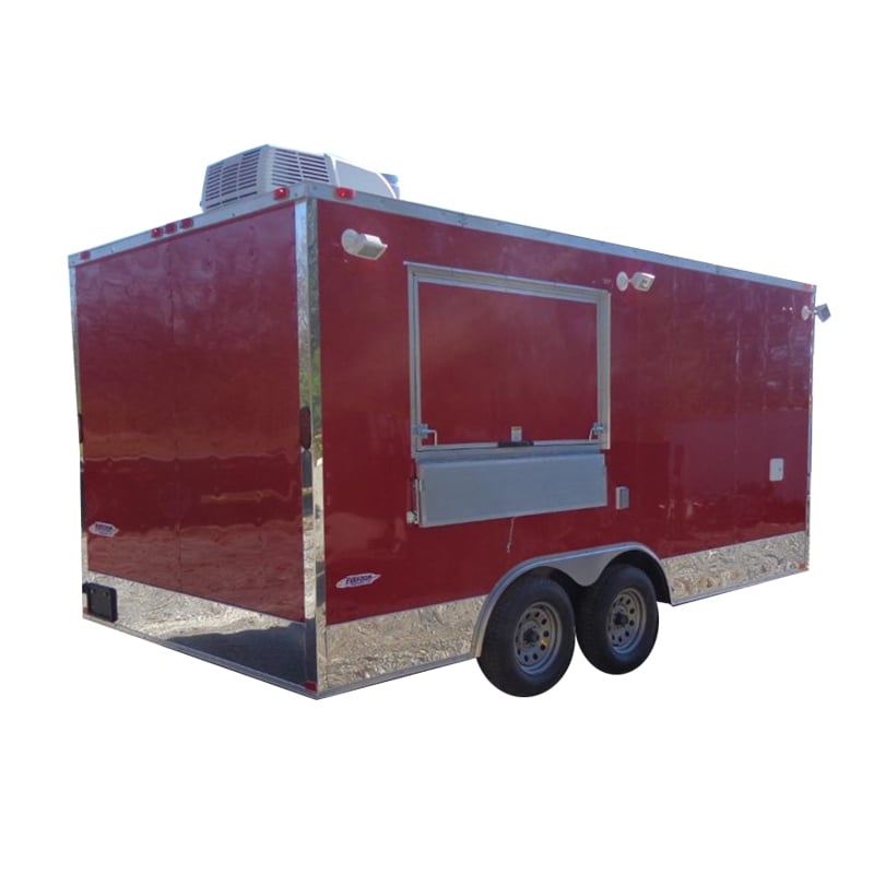 8.5' x 16' Red Catering Event Concession Food Trailer