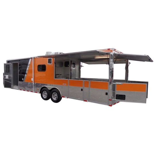 8.5' x 30' Concession Food Trailer Black and Orange Catering