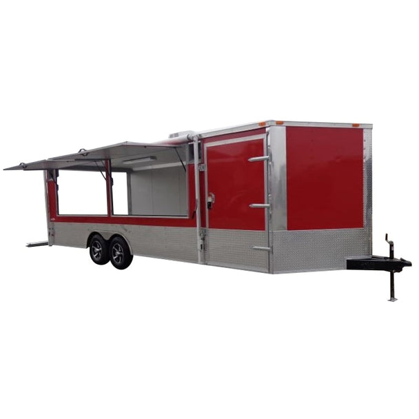 8.5' x 24' Enclosed Red Food Trailer Car Hauler Catering Event