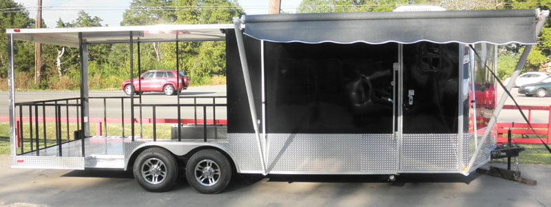 Concession Trailer 8.5'x24' Black - BBQ Smoker Event Food