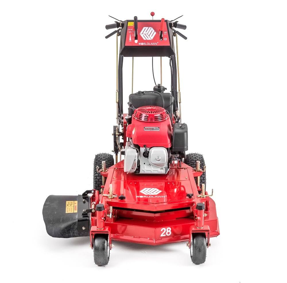 WorldLawn 28" Belt-Driven Walk Behind Mower Front Right